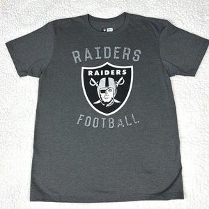 NFL Team Apparel Men's Heather Gray Raiders Football Graphic T Shirt Size L